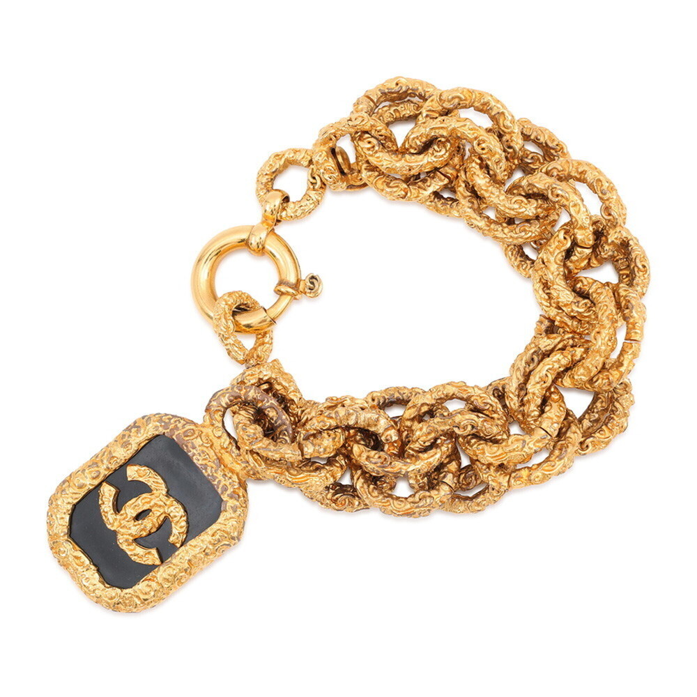 CHANEL Gold Logo Charm Bracelet